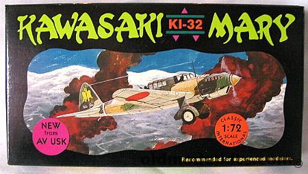 AV USK 1/72 Kawasaki Ki-32 Mary, AV1007 plastic model kit